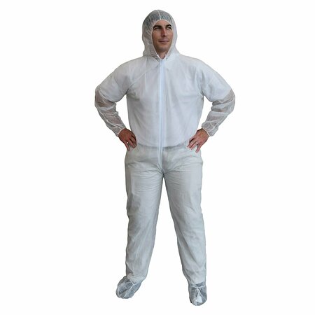 CORDOVA C-Max SMS Coverall - White, Open Wrists, Open Ankles, 2XL, 12PK SMS1002XL